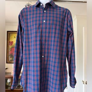 crown & ivy Blue and Red Plaid Button-Down Shirt